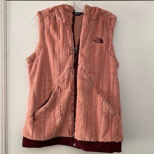 the north face faux fur hooded vest